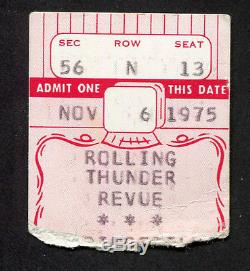 1975 Bob Dylan Rolling Thunder Revue concert ticket stub Springfield MA Desire