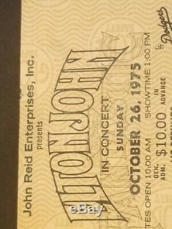 1975 Elton John Los Angeles Dodger Stadium Concert Ticket Stub Orig Sun Oct 26th