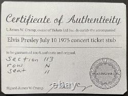 1975 Elvis Presley Concert Ticket Stub Cleveland Coliseum Ohio Vintage iCert 6