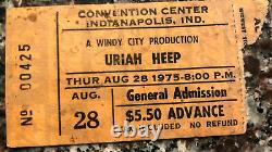 1975 Kiss Uriah Heep Indianapolis IN 8/28/75 Concert ticket stub Dressed To Kill