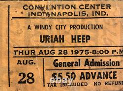 1975 Kiss Uriah Heep Indianapolis IN 8/28/75 Concert ticket stub Dressed To Kill