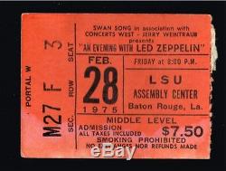 1975 LED ZEPPELIN Concert Ticket Stub BATON ROUGE LOUISIANA USA ORIGINAL