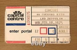 1975 Led Zeppelin Cap Centre Washington DC Concert Ticket Stub Jimmy Page Plant