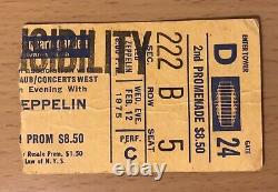 1975 Led Zeppelin Madison Square Garden New York Concert Ticket Stub Page Plant