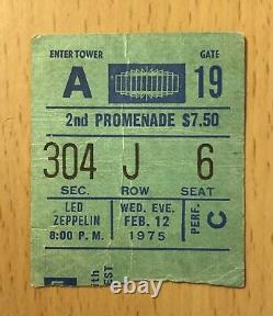 1975 Led Zeppelin Madison Square Garden Nyc 2/12 Concert Ticket Stub Jimmy Page