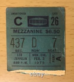 1975 Led Zeppelin Madison Square Garden Nyc 2/3 Concert Ticket Stub Jimmy Page