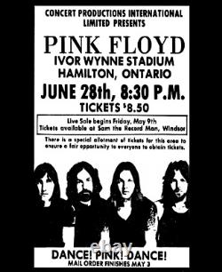 1975 Pink Floyd Hamilton Concert Ticket Stub Music Dark Side of The Moon