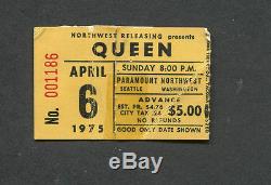 1975 Queen Styx Kansas concert ticket stub Seattle A Night At The Opera Tour