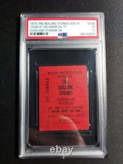 1975 The Rolling Stones Tour of Americas Cleveland Concert Ticket Stub PSA 1.5
