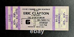 1976 ERIC CLAPTON Unused Concert Ticket Stub HOLLYWOOD SPORTATORIUM FLORIDA FL