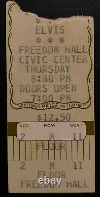 1976 Elvis Presley Original Tennessee Concert Ticket Stub Vintage Music LOA