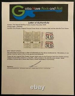 1976 Elvis Presley Original Tennessee Concert Ticket Stub Vintage Music LOA