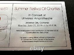 1976 JOHN DENVER Concert Ticket Stub UNIVERSAL CITY AMPHITHEATRE CALIFORNIA CA