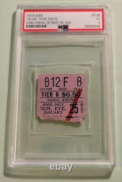 1976 KISS Concert Ticket Stub PSA 3 ALIVE! Tour Detroit? 1/25/76? Cobo