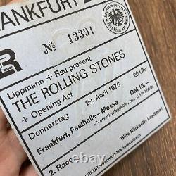 1976 The Rolling Stones Concert Ticket Stub Frankfurt Germany Black & Blue Tour