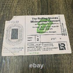 1976 The Rolling Stones Midsummer Concert Ticket Stub Neckarstadion Germany