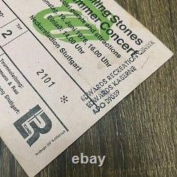 1976 The Rolling Stones Midsummer Concert Ticket Stub Neckarstadion Germany