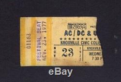 1977 AC/DC UFO Concert Ticket Stub Knoxville TN Let There Be Rock Bon Scott