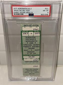 1977 Aerosmith Concert Market Square Music Full Ticket Stub PSA 4th of July USA