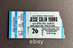 1977 JESSE COLIN YOUNG Concert Ticket Stub ARLINGTON SANTA BARBARA CALIFORNIA