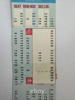 1977 KISS MSG NYC 12/15/77 Concert Ticket Stub