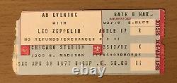 1977 Led Zeppelin Chicago Concert Ticket Stub Robert Plant Jimmy Page Bonham