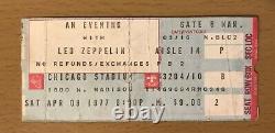 1977 Led Zeppelin Chicago Concert Ticket Stub Robert Plant Jimmy Page Bonham 2