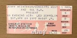 1977 Led Zeppelin Chicago Concert Ticket Stub Robert Plant Jimmy Page Bonham 29