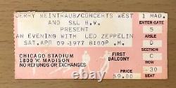 1977 Led Zeppelin Chicago Concert Ticket Stub Robert Plant Jimmy Page Bonham 30