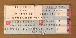 1977 Led Zeppelin Chicago Concert Ticket Stub Robert Plant Jimmy Page Bonham 6