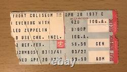 1977 Led Zeppelin Cincinnati Ohio Concert Ticket Stub Jimmy Page Robert Plant