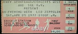 1977 Led Zeppelin Concert Ticket Stub Chicago Stadium Vintage Music Jimmy Page