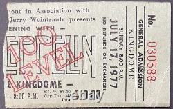 1977 Led Zeppelin Concert Ticket Stub Seattle Kingdome Vintage Music Jimmy Page