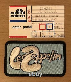 1977 Led Zeppelin Washington DC Concert Ticket Stub & Vintage Patch Robert Plant