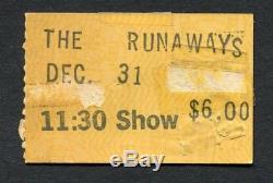 1977 The Runaways concert ticket stub Whisky Los Angeles Joan Jett Lita Ford