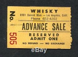 1977 The Runaways concert ticket stub Whisky Los Angeles Joan Jett Lita Ford