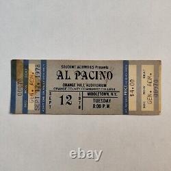 1978 Al Pacino Full Concert Ticket Stub Orange County Community College Q and A