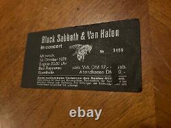 1978 BLACK SABBATH / VAN HALEN Concert Ticket Stub BAD RAPPENAU GERMANY OZZY