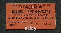 1978 Kiss and The Rockets concert ticket stub Buffalo NY Love Gun Alive