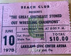1978 ROLLING STONES Lakeland Civic Center Box Office Concert Ticket Stub 6/10/78