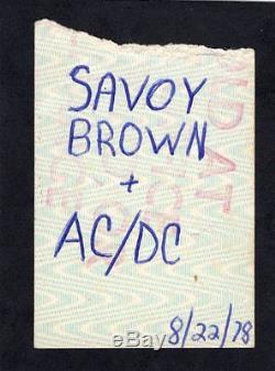 1978 Savoy Brown AC/DC concert ticket stub Morristown NJ Bon Scott Powerage