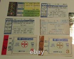 1979-00 THE WHO Concert Ticket Stub VG 4.0 LOT of 8 Quadrophenia / Jimmy Page
