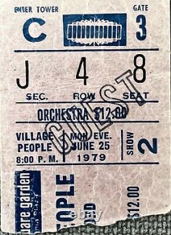 1979 Rock N' Roll Concert Ticket Stub Village People At Msg, Nyc