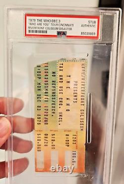 1979 The Who Cincinnati Disaster Concert Ticket Stub 12/3/79 Psa Authentic