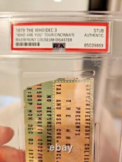 1979 The Who Cincinnati Disaster Concert Ticket Stub 12/3/79 Psa Authentic