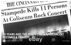 1979 The Who Cincinnati Disaster Concert Ticket Stub 12/3/79 Psa Authentic