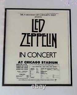 1980 LED ZEPPELIN Full Concert Ticket Stub Seating Set Framed CHICAGO STADIUM