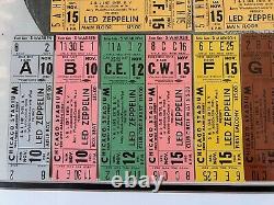 1980 LED ZEPPELIN Full Concert Ticket Stub Seating Set Framed CHICAGO STADIUM