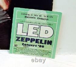 1980 Led Zeppelin Concert'80 TICKET STUB + LIVE PHOTO Mannheim Germany RARE