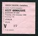 1980 Ozzy Blizzard Of Ozz Concert Ticket Stub Randy Rhoads Bob Daisley Uk